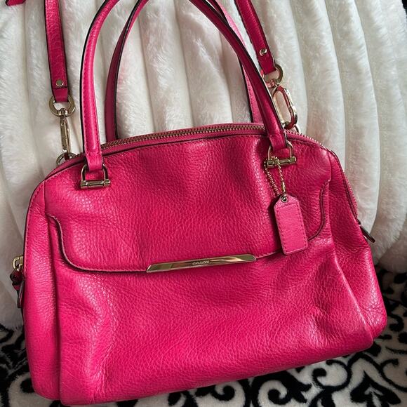 Coach Madison Georgie Small Satchel in Pink Ruby Leather 30081 HTF - Picture 1 of 9